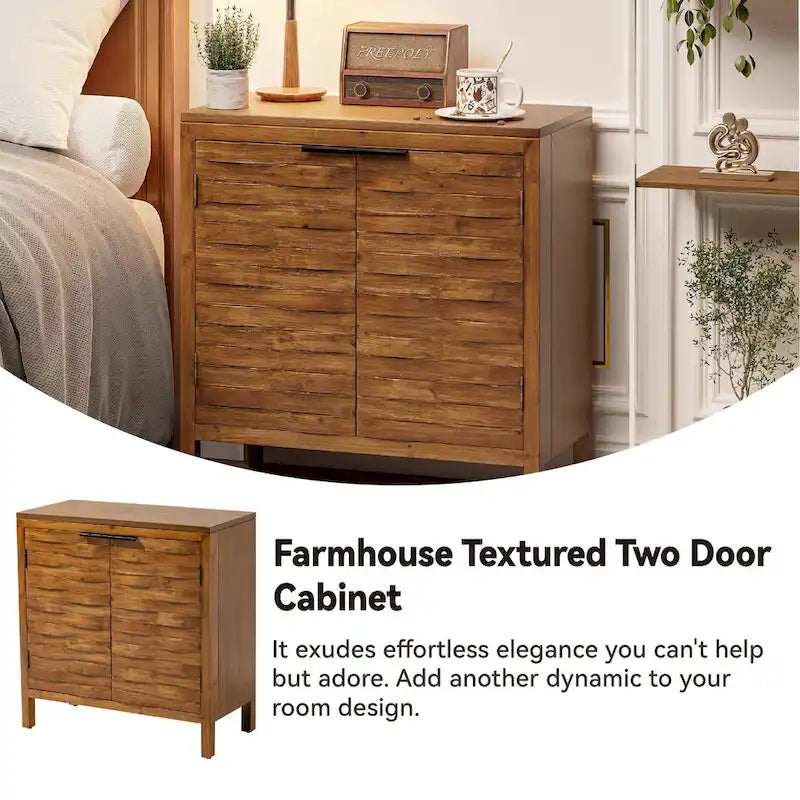 Farmhouse Storage Dresser Accent Sideboard Wood Buffet Cabinet with 2-Door for Living Room, Hallway, Bedroom, Dining Room