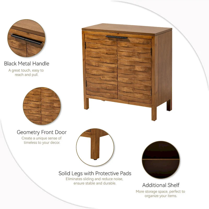 Farmhouse Storage Dresser Accent Sideboard Wood Buffet Cabinet with 2-Door for Living Room, Hallway, Bedroom, Dining Room