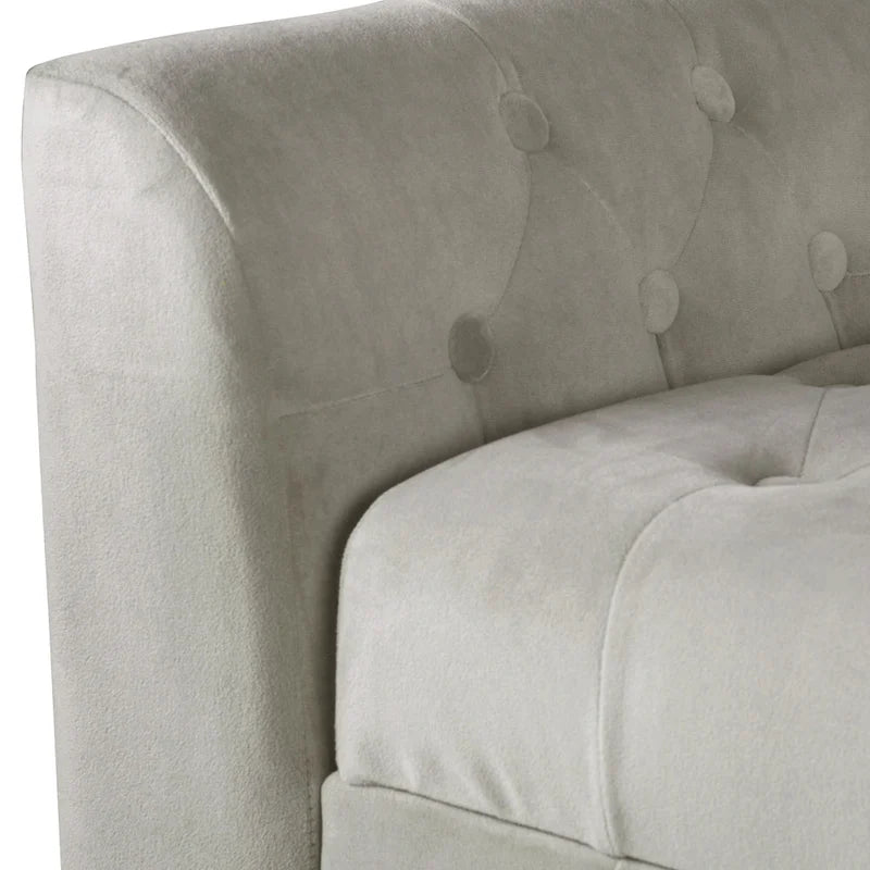 Grey Velvet Settee-style Storage Bench