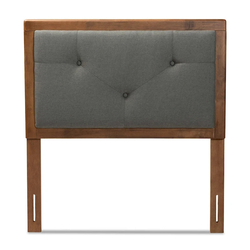 Modern and Contemporary Fabric and Wood Headboard Dark Grey