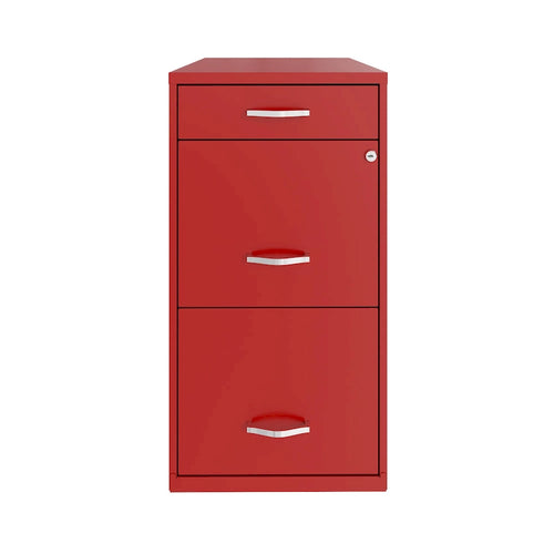 18 Deep 3 Drawer Metal File Cabinet, Lava Red
