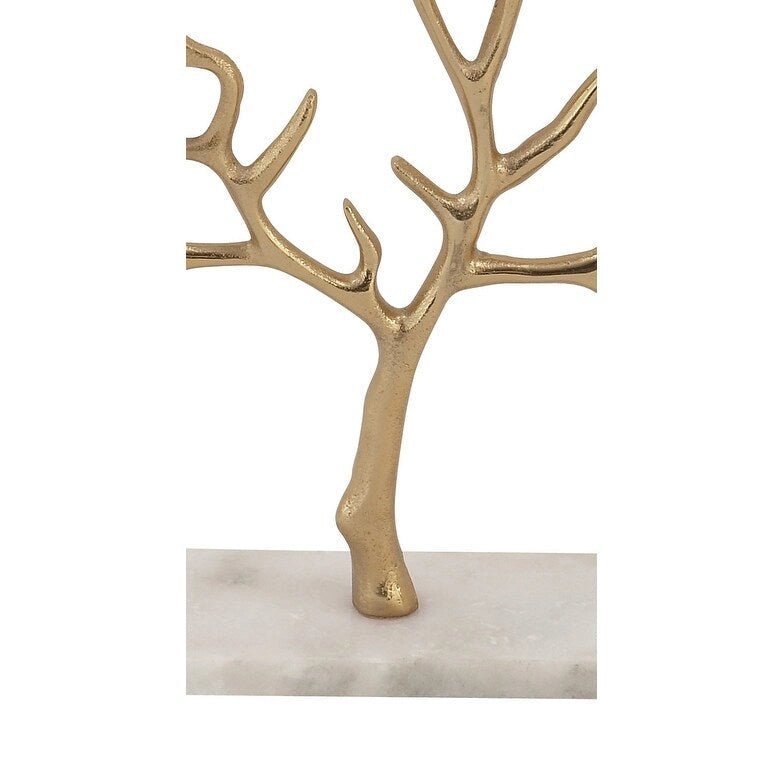 Marble Tree Jewelry Stand with Rectangular Base