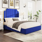 Cadre de lit Queen Size et tête de lit de 150 cm avec garniture plaquée or