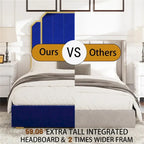 Cadre de lit Queen Size et tête de lit de 150 cm avec garniture plaquée or