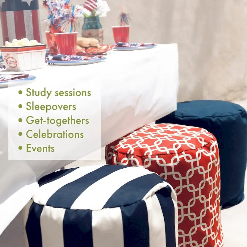 Trellis Indoor/ Outdoor Ottoman Pouf 16 L x 16 W x 17 H