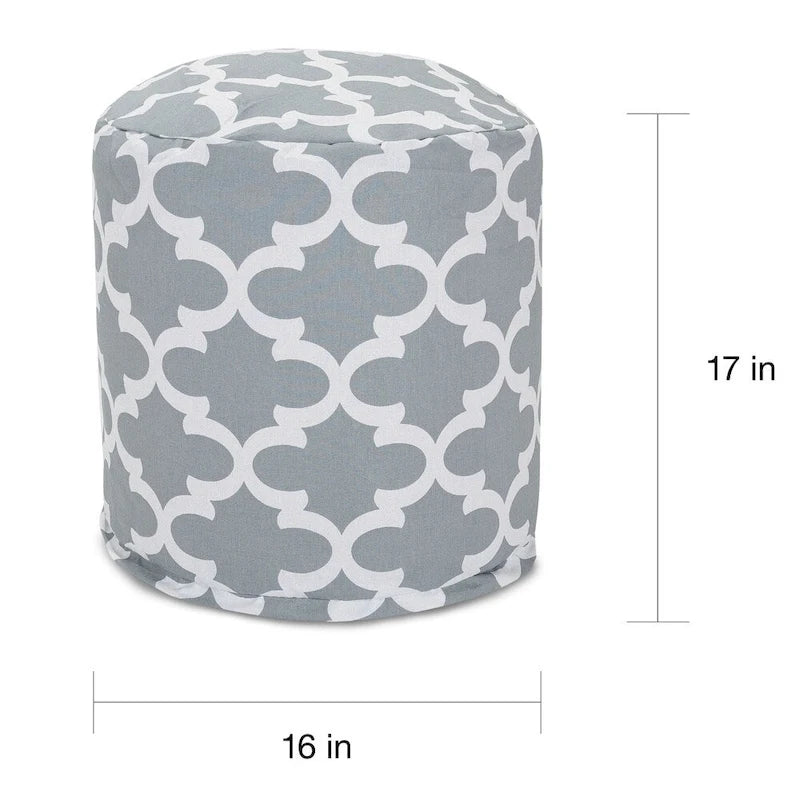 Trellis Indoor/ Outdoor Ottoman Pouf 16 L x 16 W x 17 H