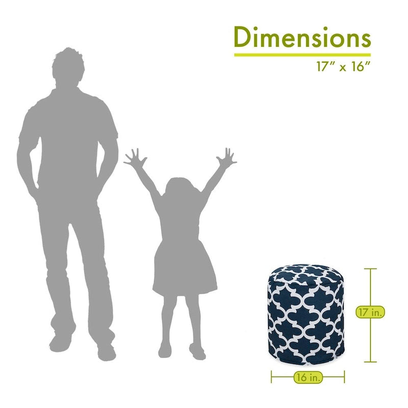 Trellis Indoor/ Outdoor Ottoman Pouf 16 L x 16 W x 17 H