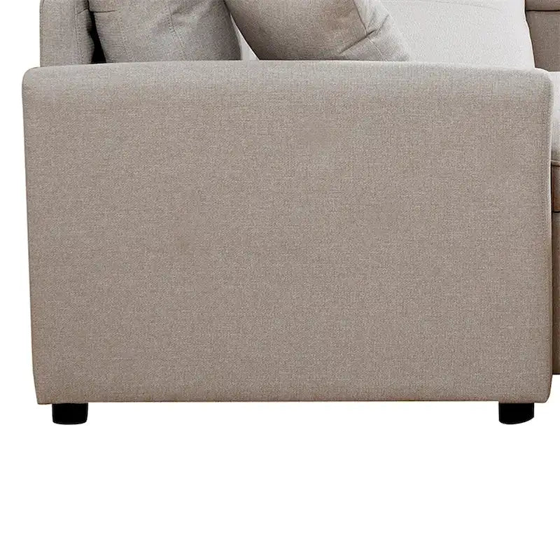 U-Shape Pull-out Sleeper Sectional Sofa with Double Storage Spaces