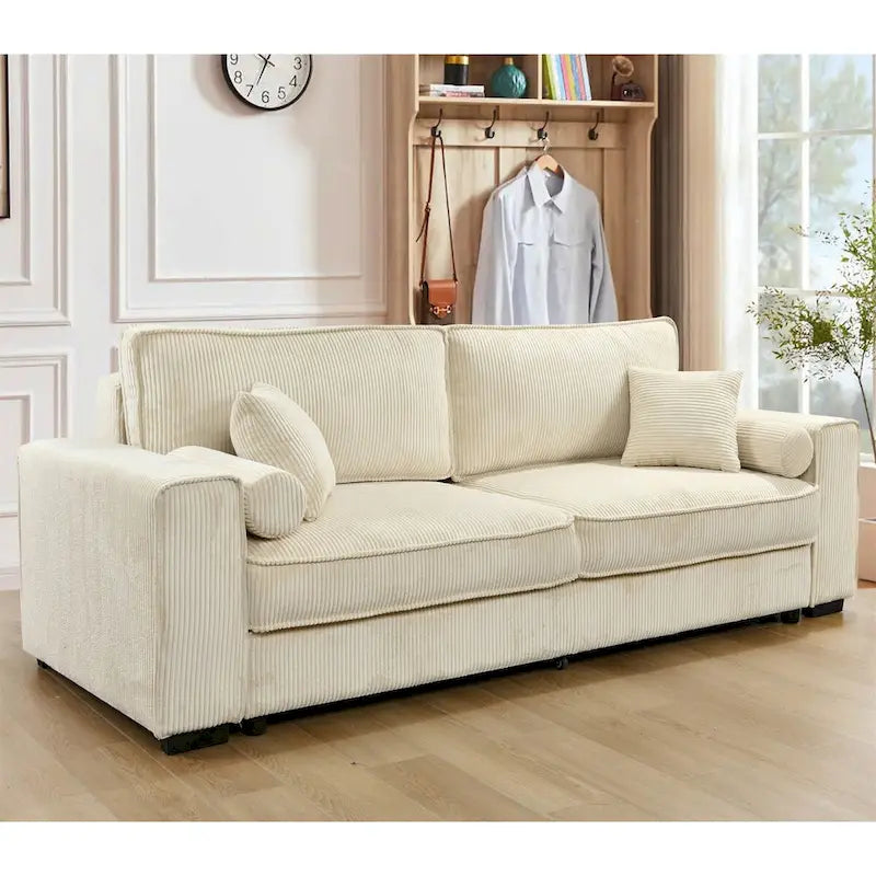 Modern Upholstered Sofa Bed with Storage