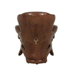 Fauteuil club en cuir pleine fleur, marron - L78,7xP87,6xH85 cm