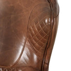 Fauteuil club en cuir pleine fleur, marron - L78,7xP87,6xH85 cm