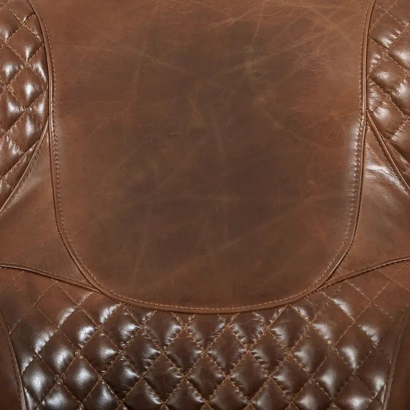 Top Grain Leather Wing Chair, Brown - W31xD34.5xH33.5