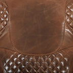 Fauteuil club en cuir pleine fleur, marron - L78,7xP87,6xH85 cm