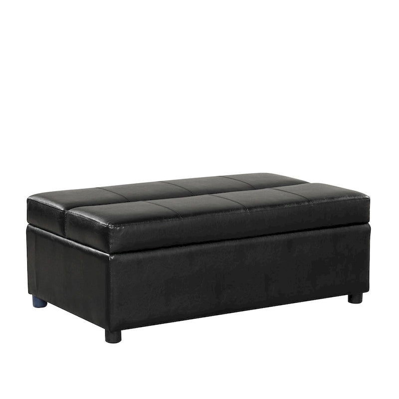 Twin Size Folding Pull out Ottoman Sleeper Bed with Mattress Convertible Guest Bed, PU Upholstered Sleeper Sofa