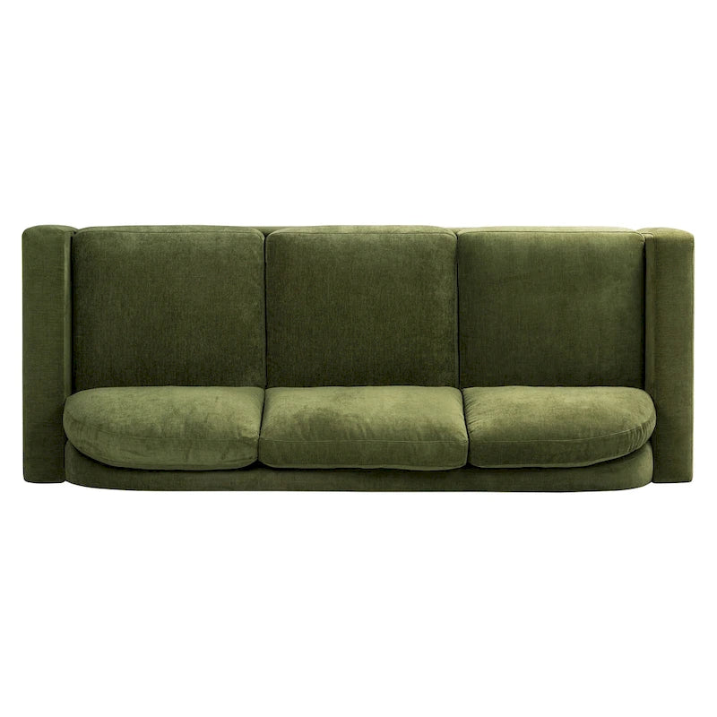Sofa in Distressed Green Velvet