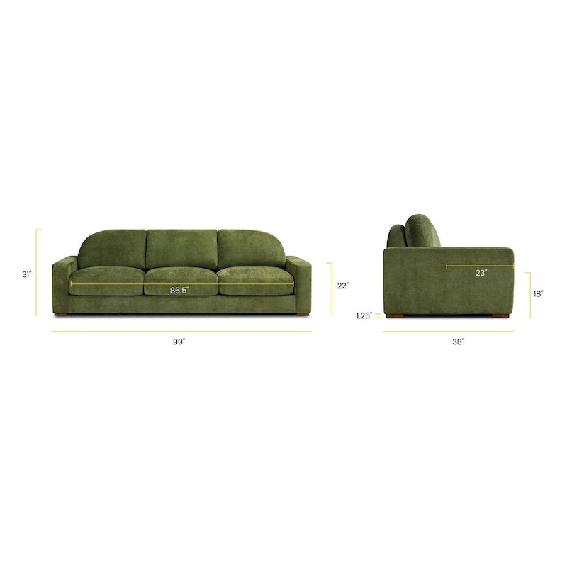 Sofa in Distressed Green Velvet