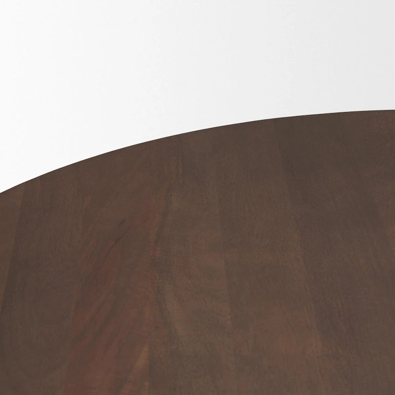 60 Dark Brown Wood Round Pedestal Dining Table - 60.0L x 60.0W x 30.0H