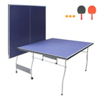 Table de tennis de table pliable de taille moyenne de 2,44 m, 2 raquettes de tennis de table et 3 balles