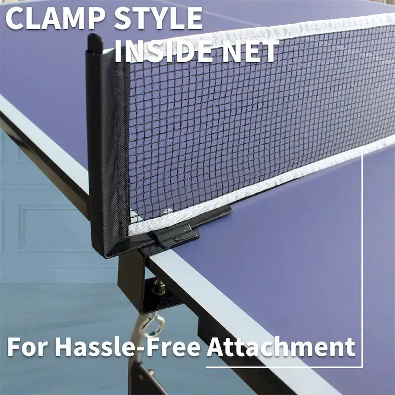8FT Mid-Size Foldable Table Tennis, 2 Table Tennis Paddles & 3 Balls