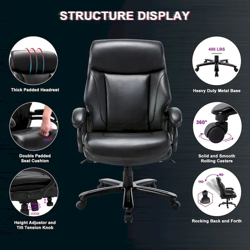 High Back Big & Tall 400lb Ergonomic Executive Office Chair