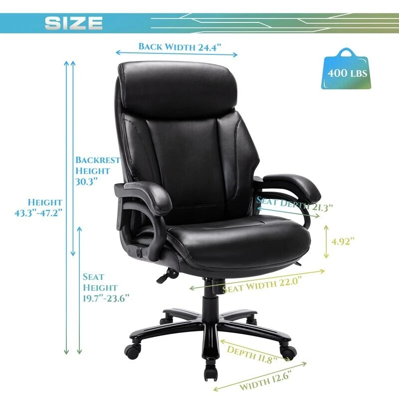 High Back Big & Tall 400lb Ergonomic Executive Office Chair
