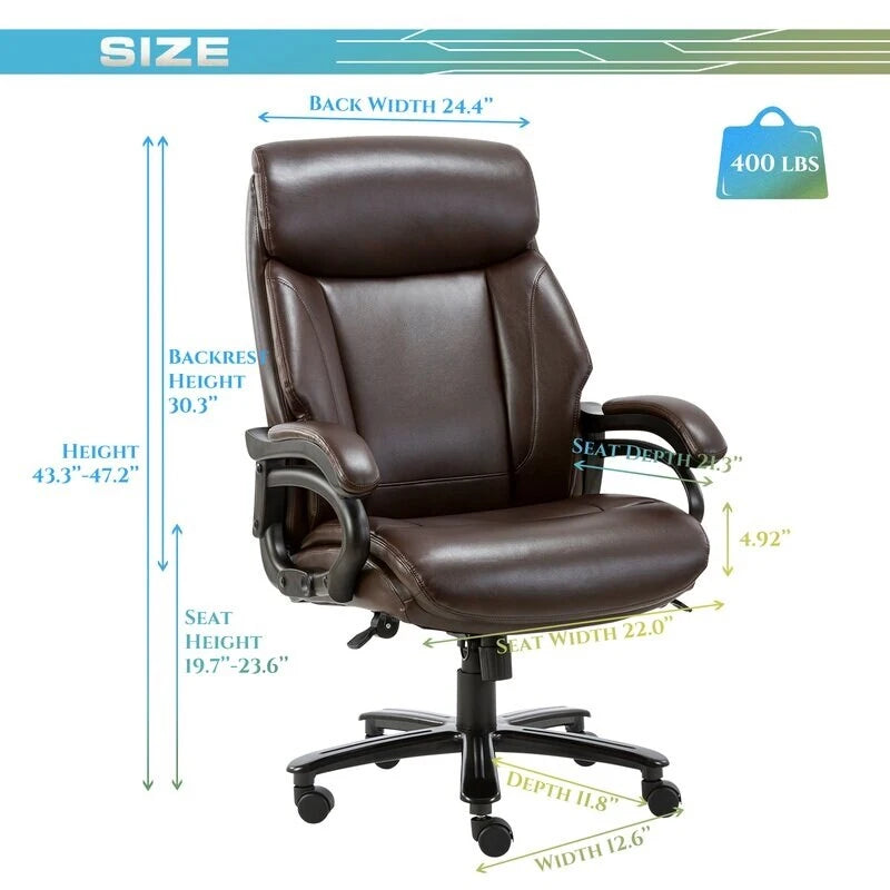 High Back Big & Tall 400lb Ergonomic Executive Office Chair