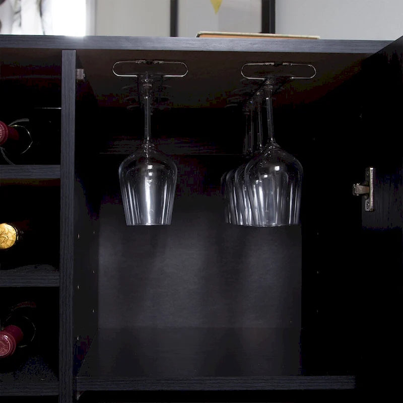 Bar Cabinet with Bottle and Glass Storage