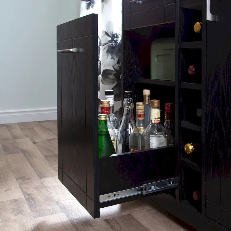 Bar Cabinet with Bottle and Glass Storage