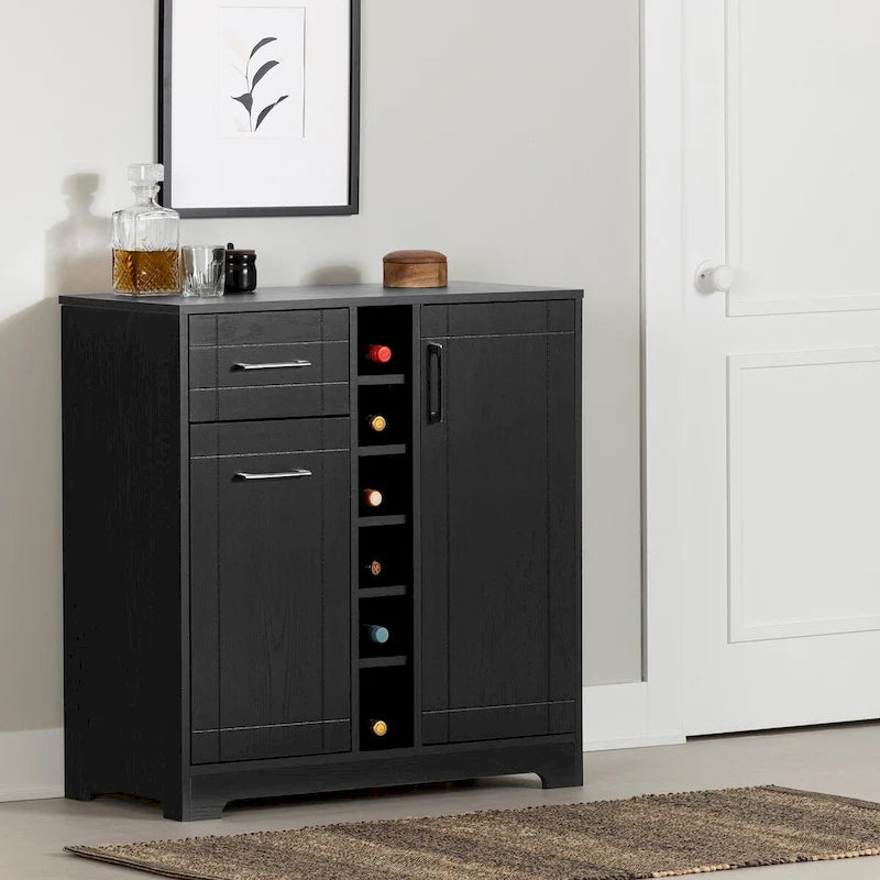 Bar Cabinet with Bottle and Glass Storage