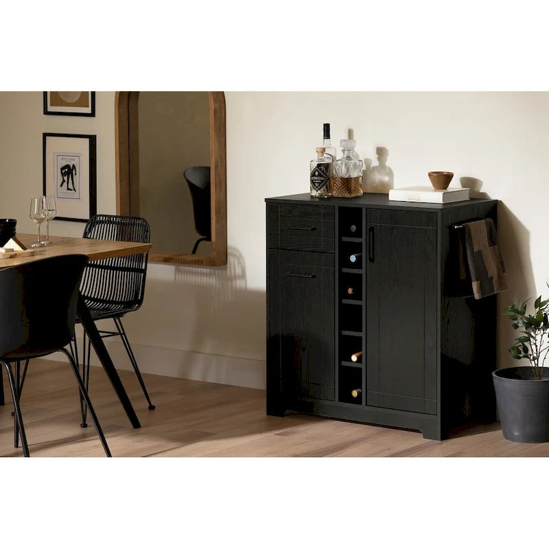 Bar Cabinet with Bottle and Glass Storage