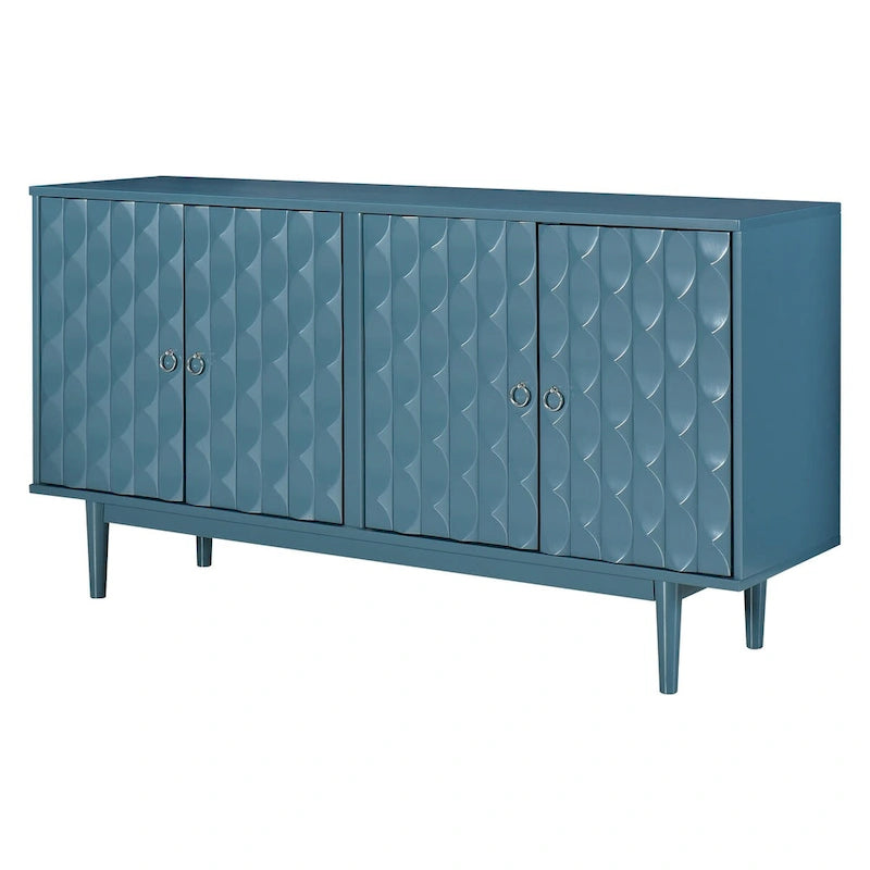Modern 4-door Sideboard with Convex Pattern Doors