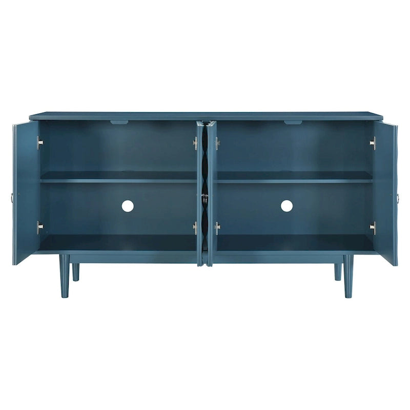 Modern 4-door Sideboard with Convex Pattern Doors
