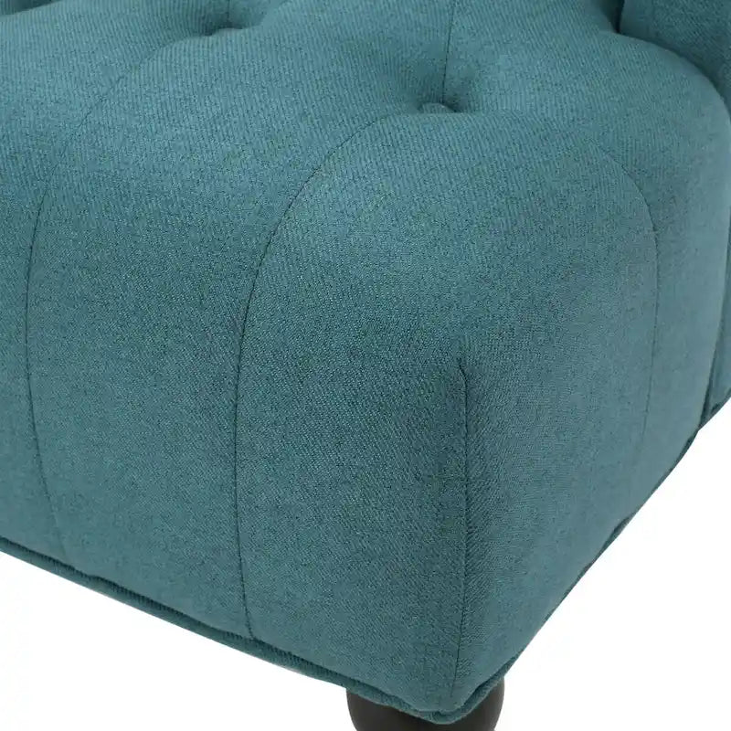 Contemporary Design Upholstered Wingback Chair, Hi-back Club Chair with Wood Legs