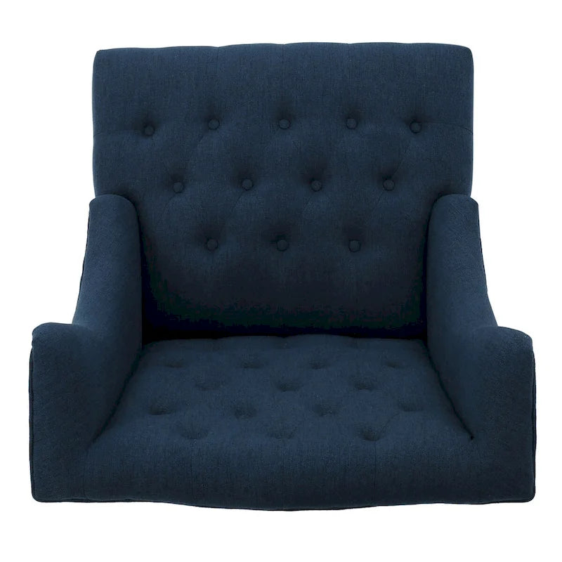 Contemporary Design Upholstered Wingback Chair, Hi-back Club Chair with Wood Legs
